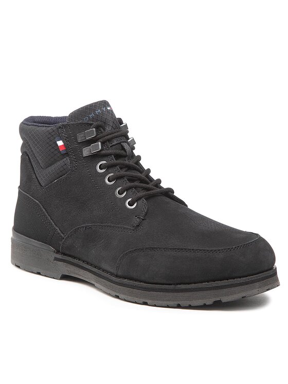 Tommy Hilfiger Tommy Hilfiger Polacchine Outdoor Hilfiger Nubuck Mix Boot FM0FM04201 Nero