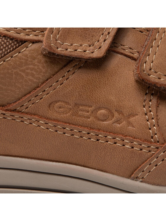 Geox Herren Sneakers J Poseido Boy B – Mid-Cut, Atmungsaktiv, Mit Klettverschluss, Für Jungen (Retro-Tennisstyle)