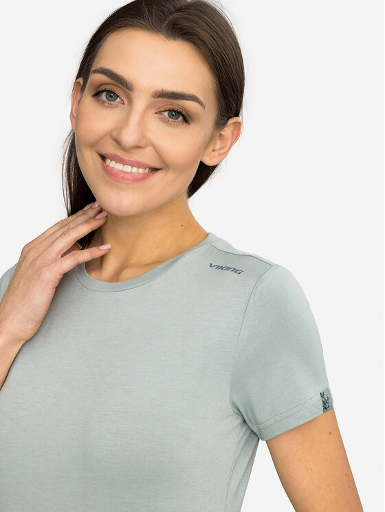 Viking Viking T-Shirt Lenta Bamboo Light Lady Zielony Regular Fit