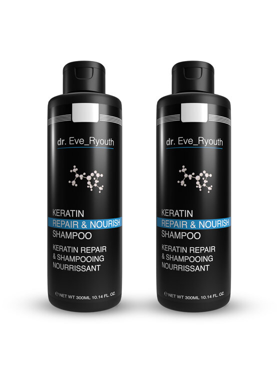 Krem na dzień dr. Eve Ryouth, Szampon Keratin Repair & Nourish 300 ml x 2