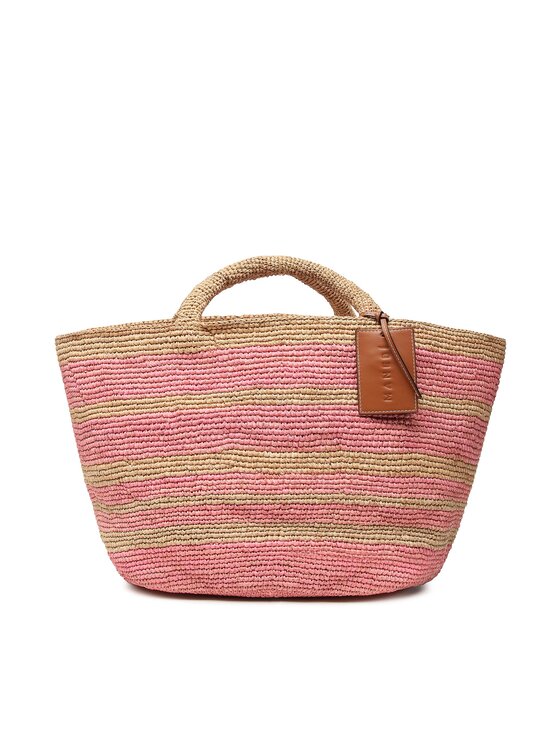 Manebi Geantă Natural Raffia Panier V 5.8 AK Roz