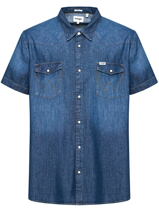 Wrangler Wrangler Koszula jeansowa Western W5J05K30P 112130147 Granatowy Regular Fit