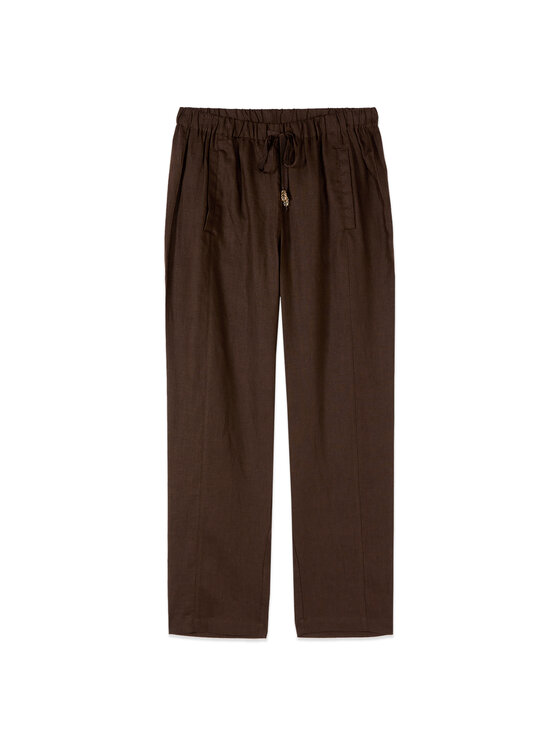 Oltre Oltre Spodnie materiałowe P061J102597N022 Brązowy Regular Fit