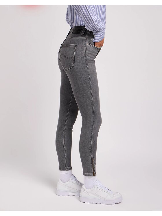Lee Lee Jeansy SCARLETT Szary Skinny Fit