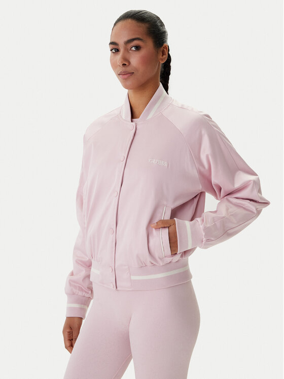 Guess Guess Bomber stila jaka V6RL02 WL022 Rozā Regular Fit