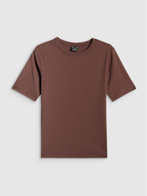 4F 4F T-Shirt ESSENTIAL 2 Brązowy ciemny Slim Fit