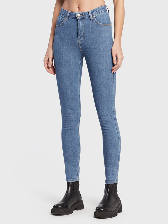 Lee Jeans hlače Ivy L32EFAMR 112320158 Modra Super Skinny Fit