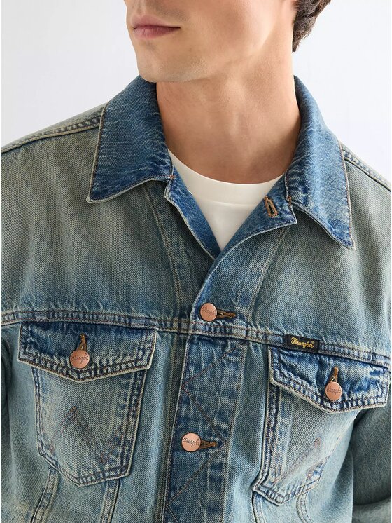 Wrangler Wrangler Kurtka jeansowa ANTI FIT JACKET Niebieski Regular Fit