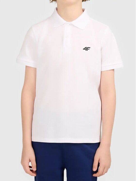 4F 4F Polo 4FJWMM00TPTSM0821 Biały Active Fit