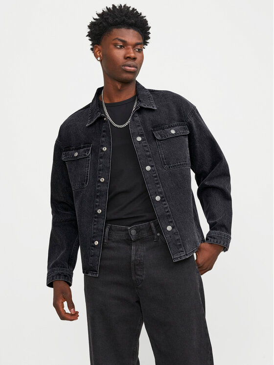 Jack&Jones Džínsová bunda Chase 12250089 Čierna Loose Fit