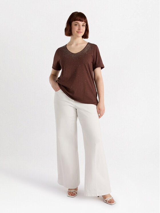 Fiorella Rubino Fiorella Rubino T-Shirt G203L008508N022 Brązowy Regular Fit