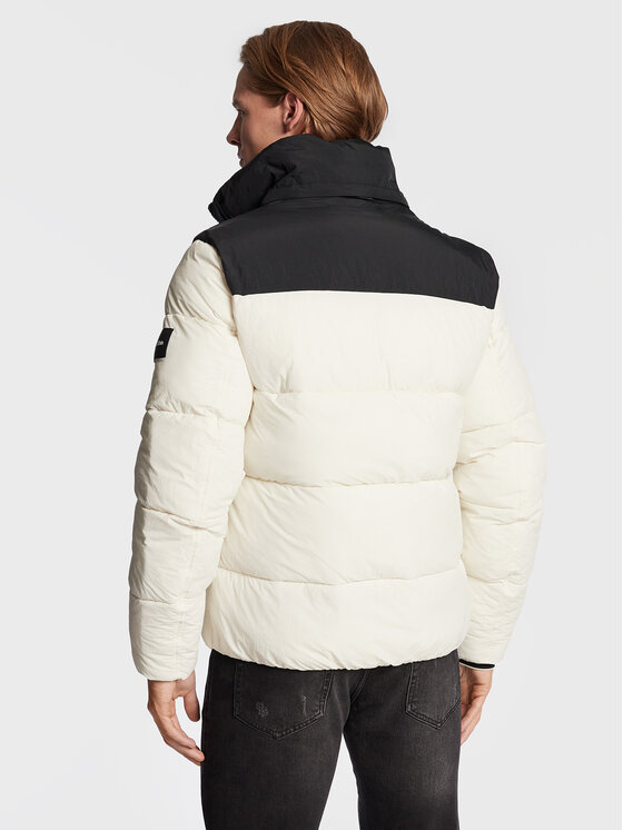 Calvin Klein Calvin Klein Kurtka zimowa Crinkle Color Block K10K110337 Écru Regular Fit