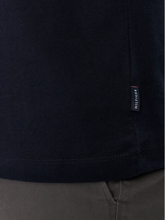 Tommy Hilfiger Tommy Hilfiger T-krekls Stripe Chest MW0MW34428 Tumši zils Slim Fit