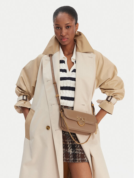PINKO PINKO Geantă Love Box Baguette Al 25-26 PLTT 105083 A26L Maro