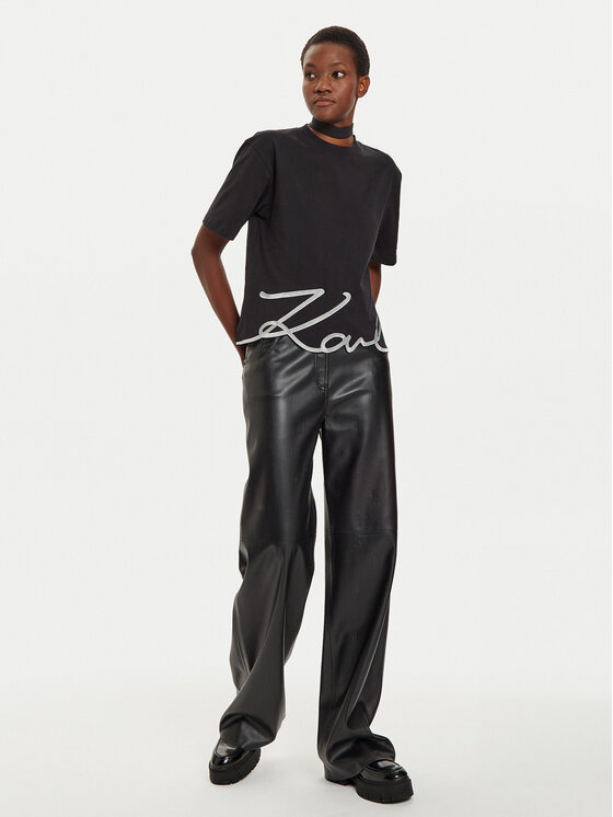 KARL LAGERFELD KARL LAGERFELD Tricou 226W1703 Negru Relaxed Fit