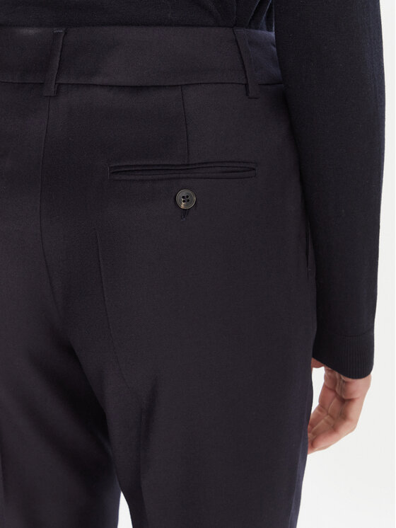 Weekend Max Mara Weekend Max Mara Kalhoty z materiálu Caldaia 2525136152 Tmavomodrá Regular Fit