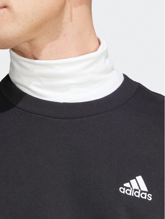 adidas adidas Majica dugih rukava Essentials French Terry Embroidered Small Logo Sweatshirt IC9329 Crna Regular Fit