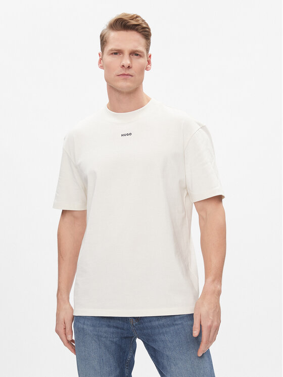 Hugo Tricou Dapolino 50488330 Alb Relaxed Fit