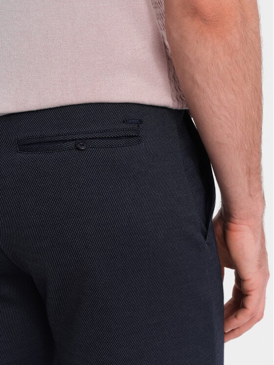 Ombre Ombre Szorty materiałowe OM-SRCS-0128 Granatowy Slim Fit