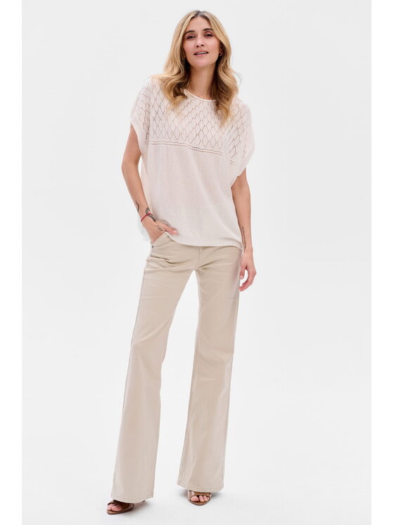 blue shadow blue shadow Spodnie damskie 8056 Beżowy Regular Fit