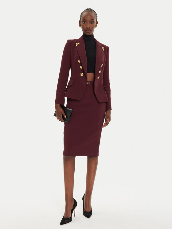 Elisabetta Franchi Elisabetta Franchi Ravno krilo GO-044-46E2 Bordo rdeča Slim Fit