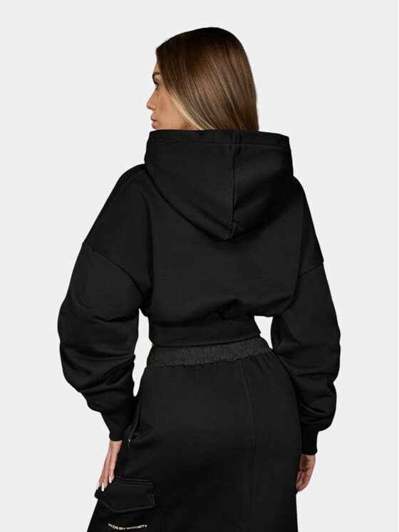 MADE BY SOCIETY MADE BY SOCIETY Kurtka anorak Hanorac crop - H26595 Czarny Basic Fit