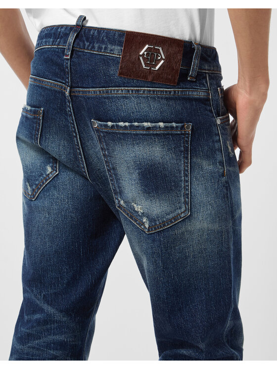 PHILIPP PLEIN PHILIPP PLEIN Džínsy 26869 Modrá Skinny Fit