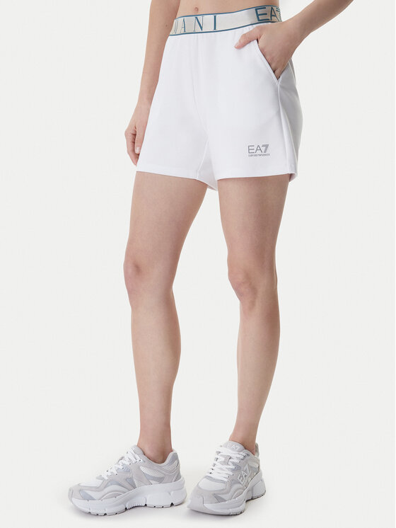 EA7 Emporio Armani EA7 Emporio Armani Pantaloni scurți sport 7W001153 AF12501 Alb Regular Fit
