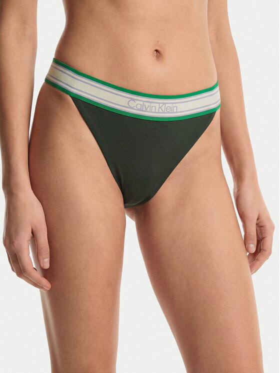 Calvin Klein Swimwear Bikini partea de jos LV00Q61104 Verde închis