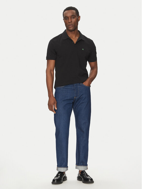 Calvin Klein Jeans Calvin Klein Jeans Тениска с яка и копчета LV040EM269 Черен Regular Fit