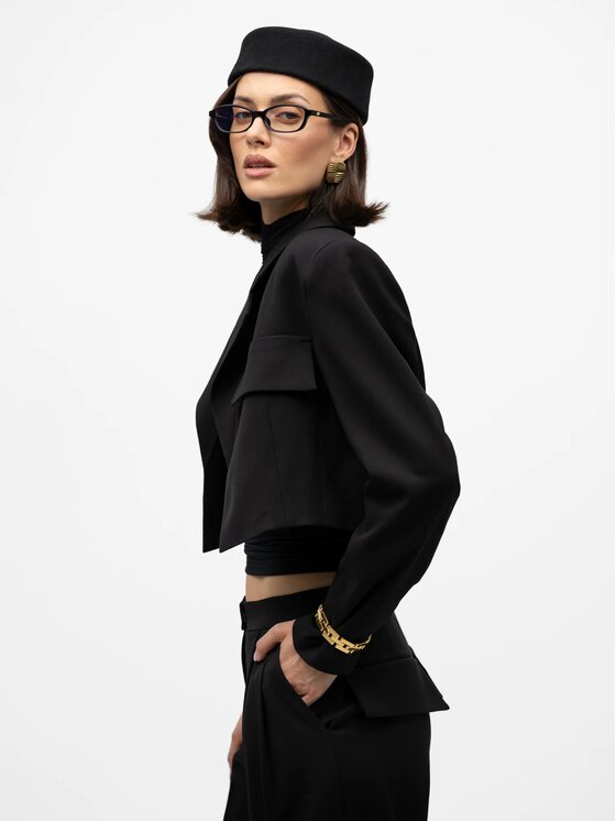 MANDRAGORA MANDRAGORA Marynarka Theo Czarny Standard Fit