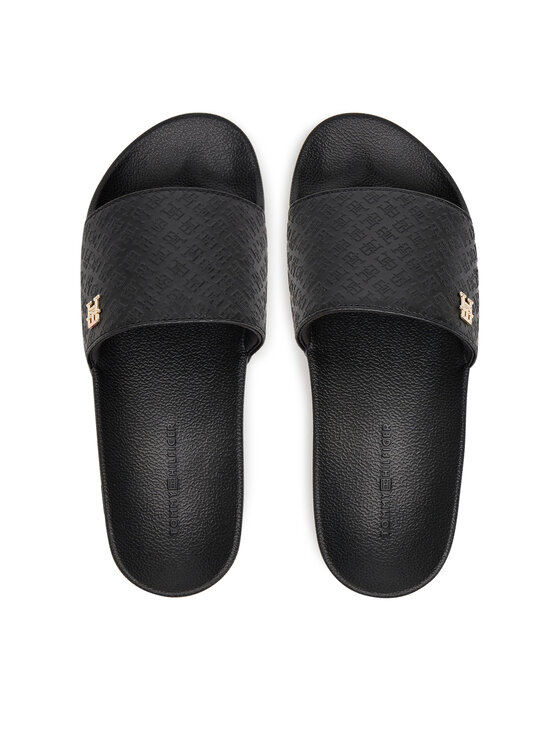 Tommy Hilfiger Tommy Hilfiger Klapki Th Monogram Poolside FW0FW08525 Czarny