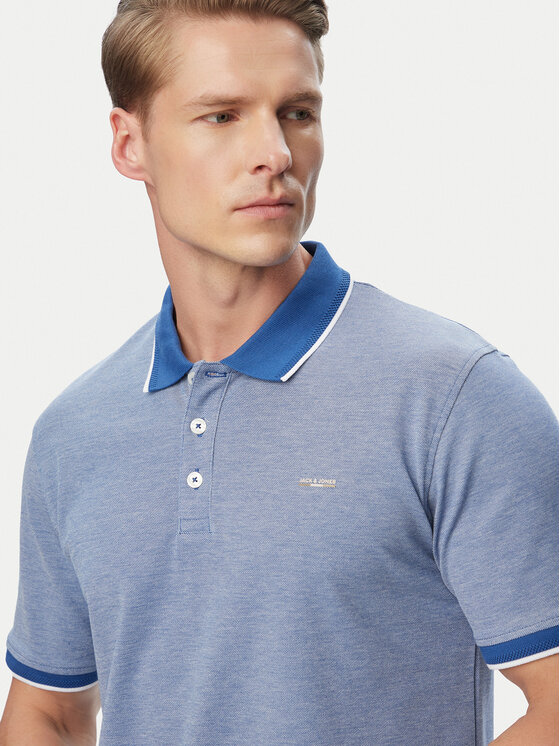 Jack & Jones Jack & Jones Тениска с яка и копчета Blualves 12274681 Син Regular Fit