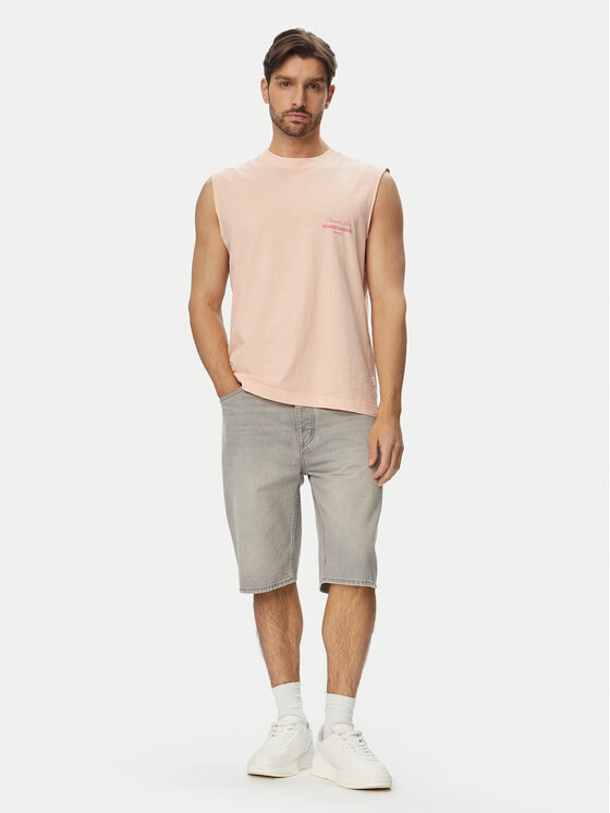 Jack & Jones Jack & Jones Majica brez rokavov Cassis Washed Back 12295076 Svetlo oranžna Relaxed Fit