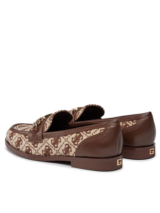 Mocassini Guess Uomo In Pelle/camoscio Marrone - Modello FL7GS2 FAL14.DBROW, Senza Chiusura, Vestibilità Normale
