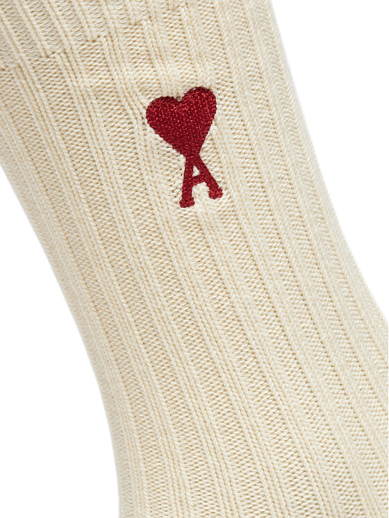 AMI PARIS AMI PARIS Unisex Magasszárú Zokni USC003.379 Ekru