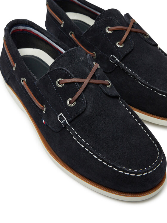 Tommy Hilfiger Tommy Hilfiger Pantofi Th Boat Shoe Core Suede FM0FM05387 Bleumarin