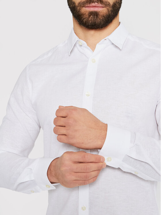 Only & Sons Only & Sons Риза Caiden 22012321 Бял Slim Fit
