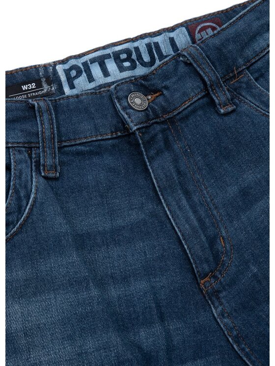 PITBULL PITBULL Szorty jeansowe Navy Wash Longspur Granatowy Regular Fit