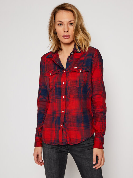 Lee Lee Koszula jeansowa Western L45SGBOE 112110476 Czerwony Regular Fit