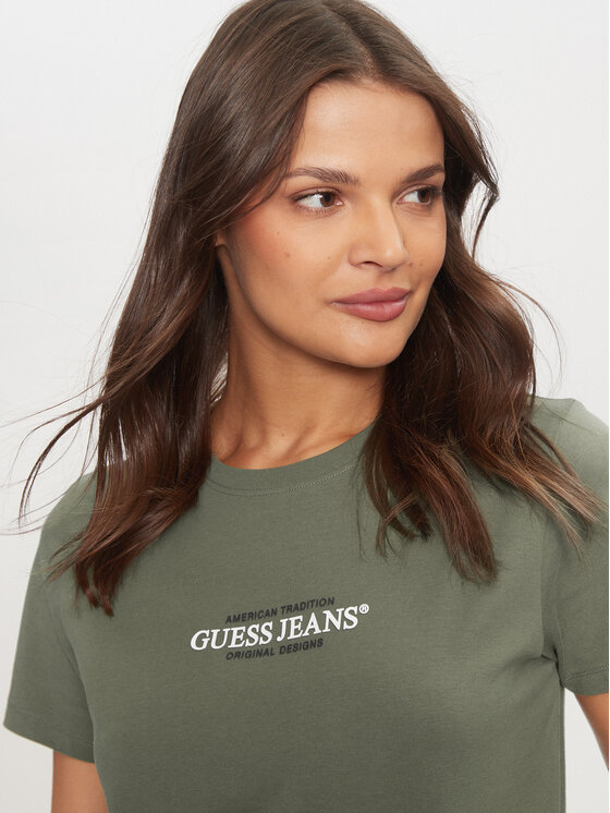 Guess Jeans Guess Jeans Majica W4YI03 J1314 Khaki Slim Fit