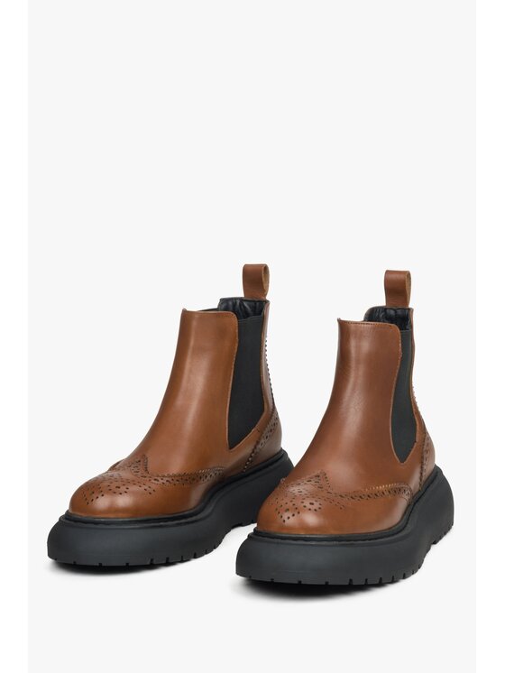 Estro Estro Μποτάκια με λάστιχο ER00114689 Καφέ