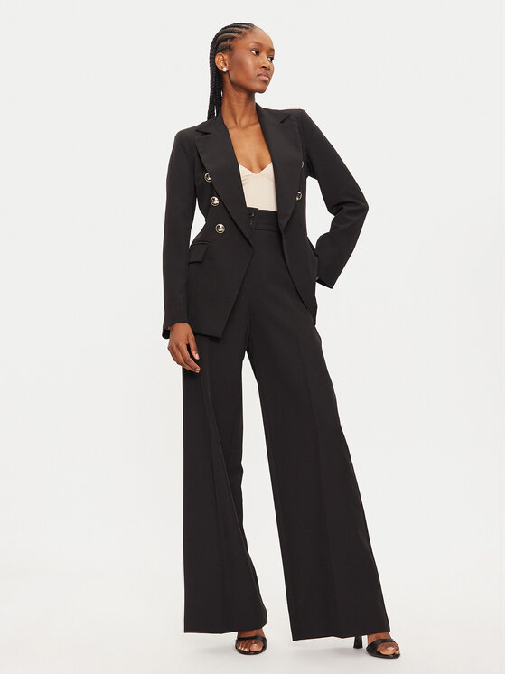 Maryley Maryley Штани з тканини 24IB680/43NE Чорний Regular Fit