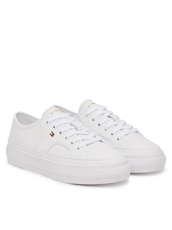 Tommy Hilfiger Tommy Hilfiger Sneakersy Platform Vulc Piping Ltr FW0FW09393 Bílá