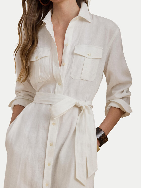 LAUREN RALPH LAUREN LAUREN RALPH LAUREN Košilové šaty 200P13685001 Écru Regular Fit