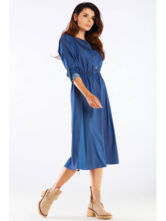 Awama Awama Vestito estivo A452 Blu Basic Fit