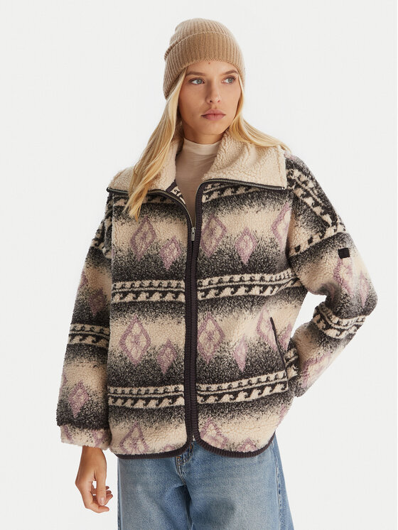 Roxy Roxy Fleecová mikina Feels Like Winter ERJJK03676 Béžová Regular Fit
