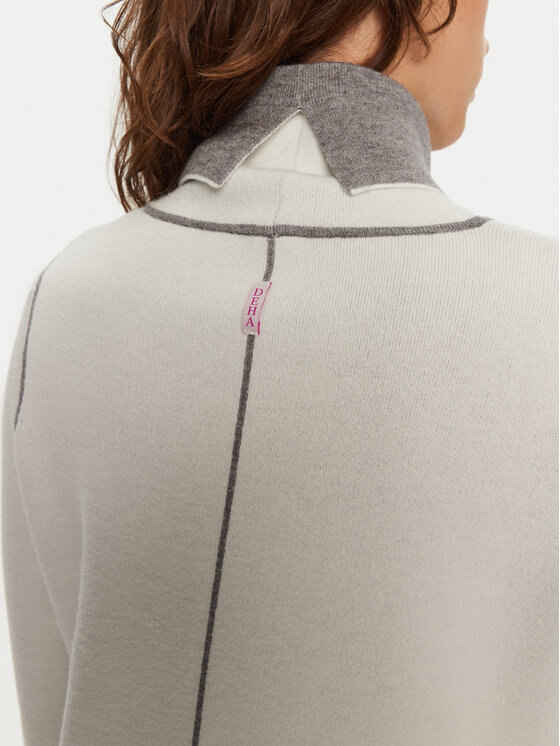 Deha Deha Rollkragenpullover D12814 Weiß Regular Fit