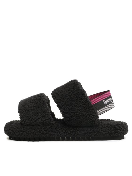 Tommy Jeans Tommy Jeans Naminės šlepetės Tj Winter Sandal 2D EN0EN02031 Juoda