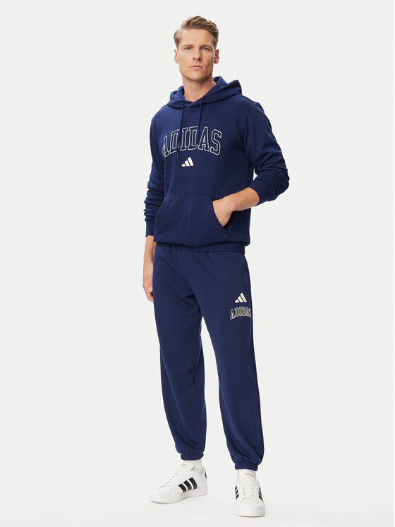 adidas adidas Долнище анцуг Seasonal Essentials Collegiate French Terry Cuffed KG0521 Тъмносин Regular Fit